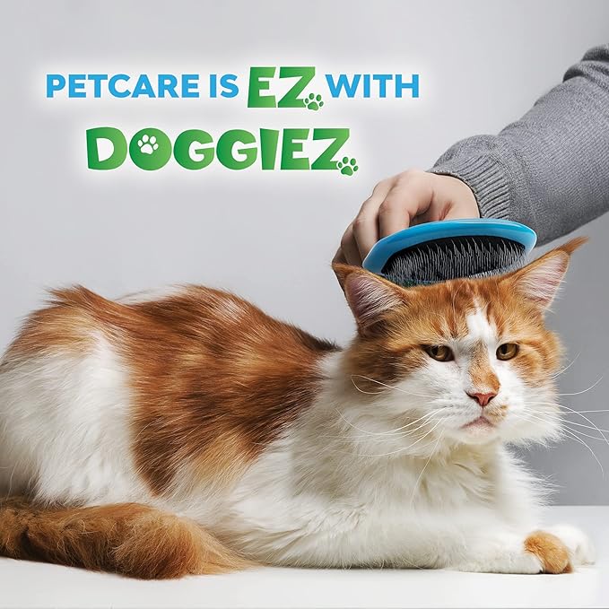 Wire Pin Brush with Comfort Grip Handle - Short and Long Hair Grooming for Dogs and Cats