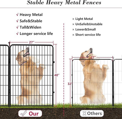 Dog Playpen 40 inch 20 Panels Indoor Outdoor Dog Pen for Large/Medium/Small Dogs Heavy Duty Metal Dog Fence Outdoor for Yard, Puppy Playpen with Door Portable Pet Fence for RV Camping Yard