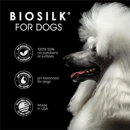 BioSilk for Dogs Silk Therapy Shampoo with Coconut Oil | Coconut Dog Shampoo Conditioning Detangling Spray for Pets | Dog Shampoo Spray with Natural Coconut Oil - 12 Pack