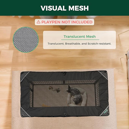 FXW Mesh Top Cover Specialized for FXW Dog Playpen (Not Suitable for Other Brands), Fits for FXW 24" H 6 Panels Homeplus/Rollick/Instant Dog Playpen│Patent Pending (Playpen not Included)