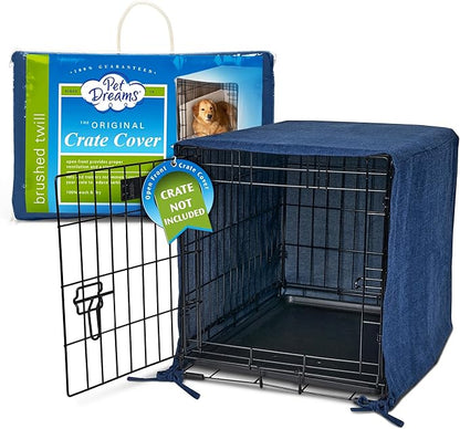 Pet Dreams Dog Crate Cover, Breathable, Dog Kennel Cover, Single Door, Dog Cage Covers for Dog Crates, Fabric Dog Crate Covers (Fits iCrates 18, 24, 30, 36, 42, 48 inches)