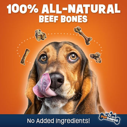 Single Ingredient Dog Bone Made in USA - Beef Knee Caps - 100% Natural Dog Bones for Aggressive Chewers - from USDA Inspected Beef - Hickory Smoked - Individually Wrapped (3 Piece Pack)