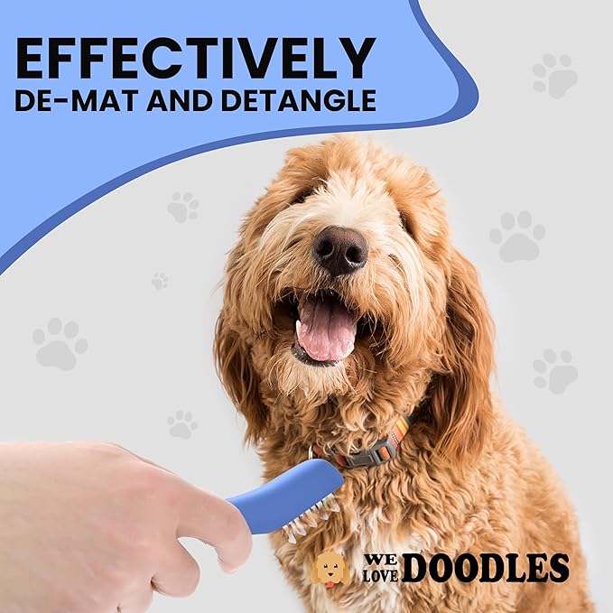 We Love Doodles Dematting Comb for Dogs - Dog Hair Mat Remover, Detangler Comb & Deshedding Tool, Removes Tangles, Knots, & Loose Hair, Metal Comb, Ergonomic Handle Parent (5 Blades)