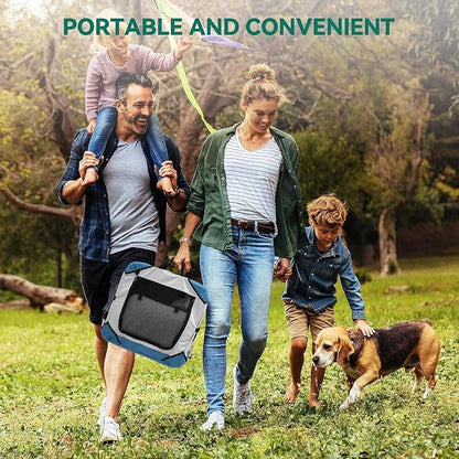 YITAHOME Collapsible Dog Crate, 4-Door Portable Travel Dog Crate with Durable Mesh Windows, Foldable Soft Dog Crate Kennel for Indoor & Outdoor(26" L x 18" W x 18" H)