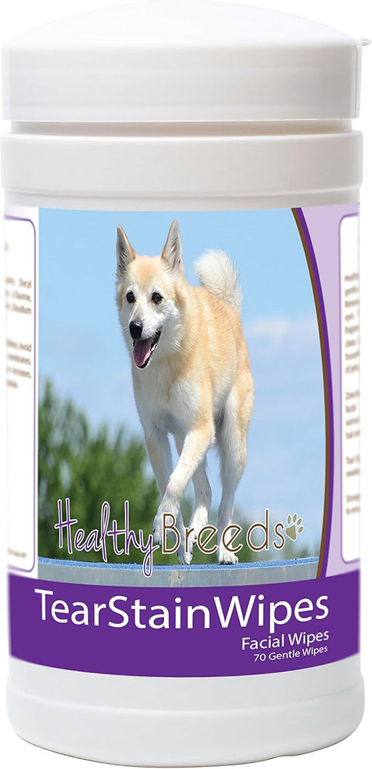 Healthy Breeds Norwegian Buhund Tear Stain Wipes 70 Count