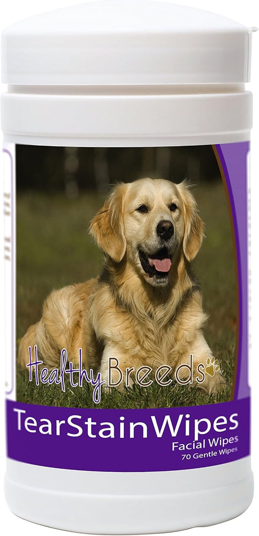 Healthy Breeds Golden Retriever Tear Stain Wipes 70 Count