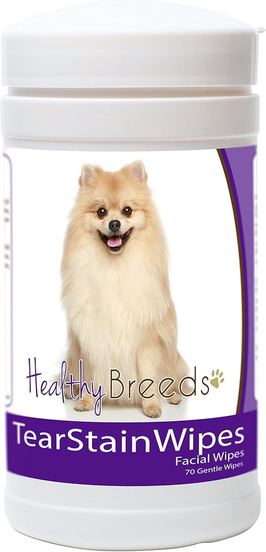 Healthy Breeds Pomeranian Tear Stain Wipes 70 Count