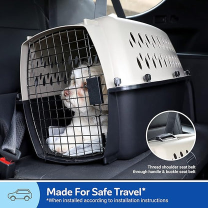 Petmate Vari Dog Kennel 19", Taupe & Black, Portable Dog Crate for Pets up to 10lbs, Made in USA