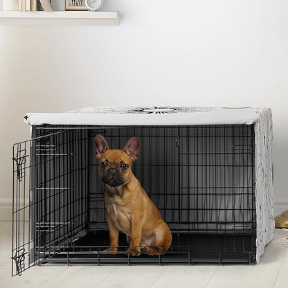 Sweet Jojo Designs 30in. Small/Medium Dog Crate Cover (Boho Star and Moon) Pet Cage, Kennel Covers (Shabby Chic, Bohemian, Celestial, Sky, Stars & Moons, Starburst, Cosmic, Navy Blue & Gold, Grey)