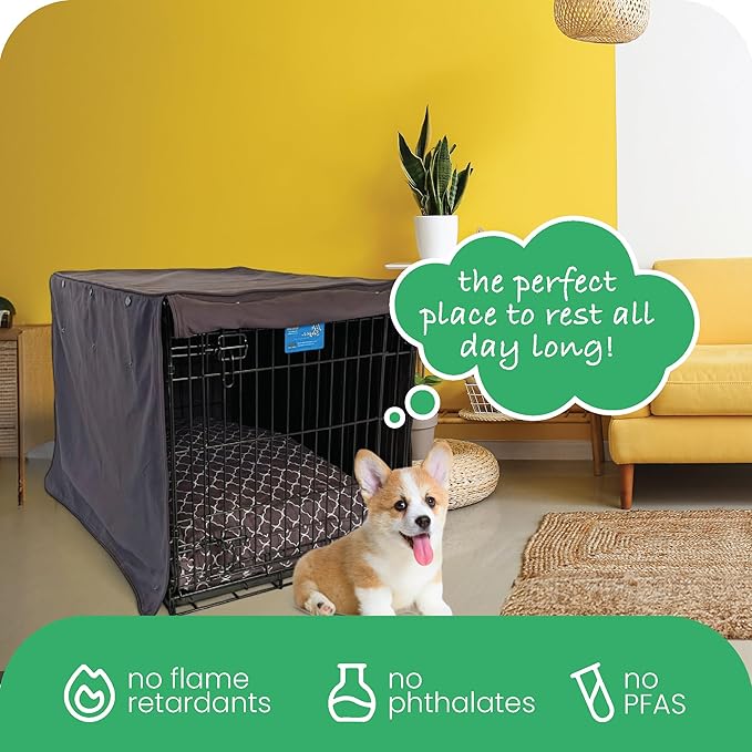 Molly Mutt I'm a Realist Dog Crate Cover, 100% Cotton Canvas Cover with 2 Roll-Up Panels, Ideal for Dog or Cat Crate, Durable, Washable, and Free of Harmful Chemicals, 36" x 24" x 27"