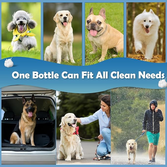 PETRIBE Dog Paw Cleaner, Portable Waterless Cleaning Shampoo for Dogs Foot Washer, Silicone Dogs Cat Foot Grooming Brush for Muddy Paws Rose Scent