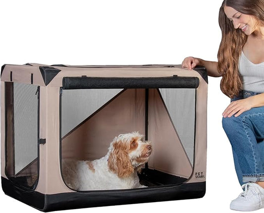 Pet Gear Insta-Fold Soft Crate for Dogs, 30", Sand