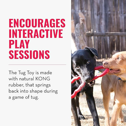 KONG Tug Toy - Dog Supplies for Tug of War - Natural Rubber Dog Toy for Outdoor & Indoor Playtime - for Medium/Large Dogs