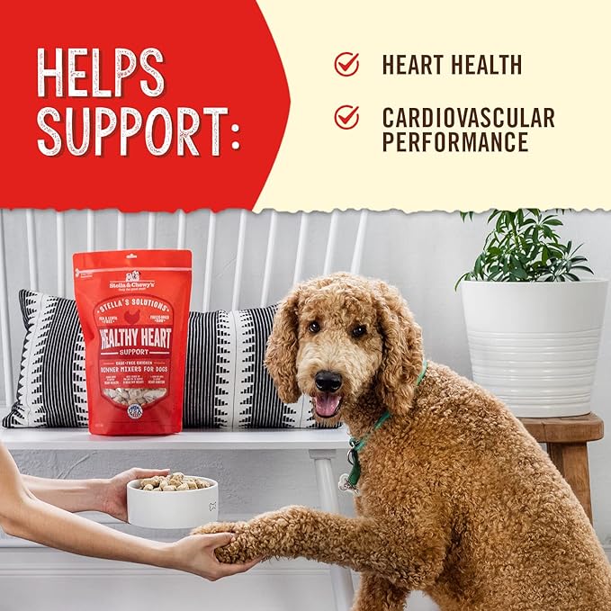 Stella & Chewy's – Stella’s Solutions Healthy Heart Support – Cage-Free Chicken Dinner Morsels – Freeze-Dried Raw, Protein Rich, Grain Free Dog Food – 13 oz Bag