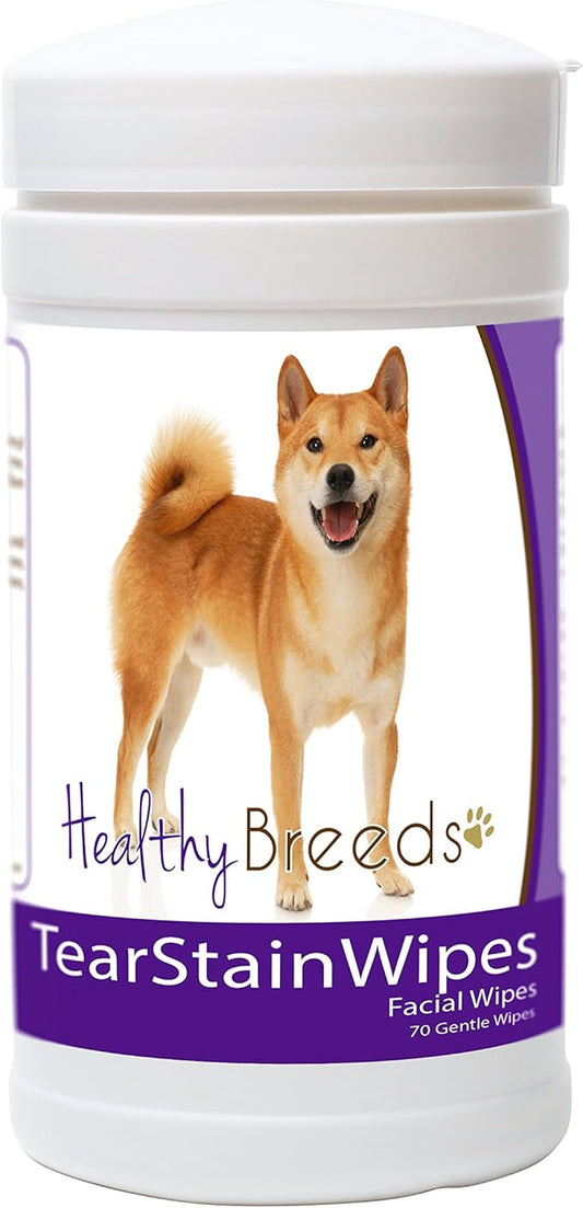 Healthy Breeds Shiba Inu Tear Stain Wipes 70 Count