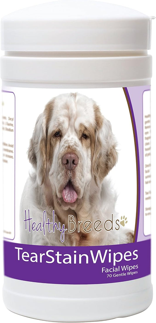 Healthy Breeds Clumber Spaniel Tear Stain Wipes 70 Count