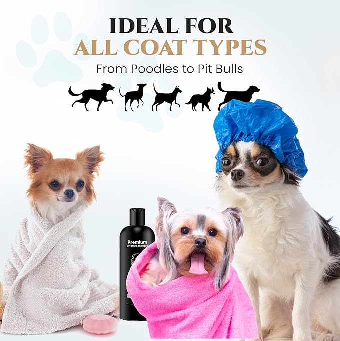 605Products - Natural Dog Shampoo for Itchy and Sensitive Skin, Puppy Shampoo and Odor Eliminator for Smelly Dogs and Puppies, Pet Shampoo and Deodorizer - Dog Bath Supplies (Oatmeal)