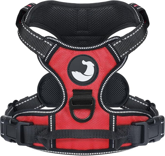 Joytale No Pull Dog Harness for Small Dogs, Reflective Pet Vest with Front Clip, Adjustable Soft Padded Harnesses with Easy Control Handle for Training and Walking, Red, S