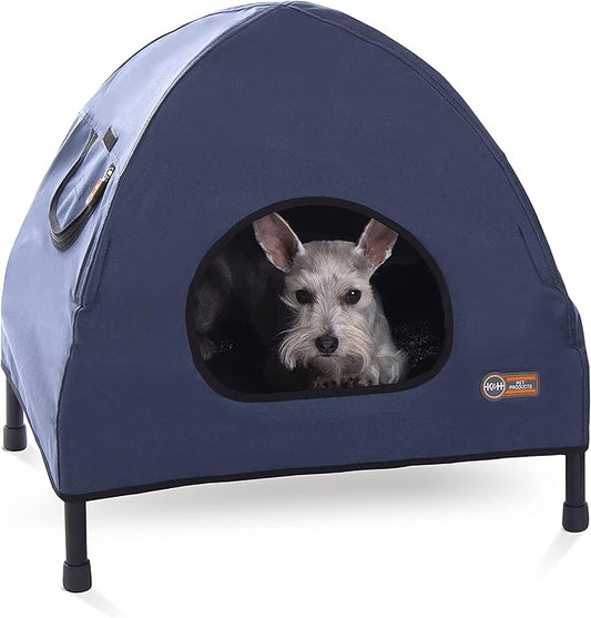 K&H Pet Products Original Pet Cot House Navy Blue Small 22 X 17 X 22 Inches