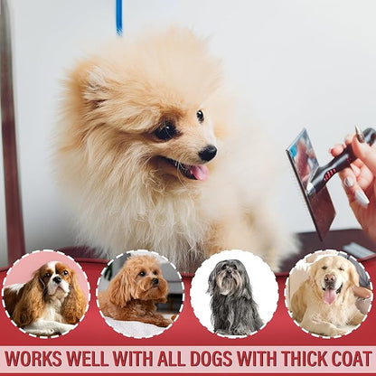 Extra Long Slicker Brush – Dog Brush for Shedding & Grooming, Detangler & Dematting Comb for Long-Haired Dogs, Doodles & Cats, Self-Cleaning Pet Brush (Style)