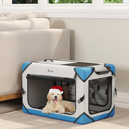 YITAHOME Collapsible Dog Crate, 4-Door Portable Travel Dog Crate with Durable Mesh Windows, Foldable Soft Dog Crate Kennel for Indoor & Outdoor(20" L x 13" W x 15" H)