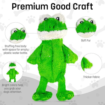 FGA MARKETPLACE Frog-Grey Rabbit Flat NO Stuffing NO Squeak Plush Dog Toy, Funny Style Will Entertain Your Dog for Hours, Recommended for Small and Medium Dog 21 INCH Long