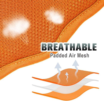 BARKBAY No Pull Dog Harness Large Reflective Dog Harness with Front Clip and Easy Control Handle for Walking Training Running with ID tag Pocket(Orange,XL)