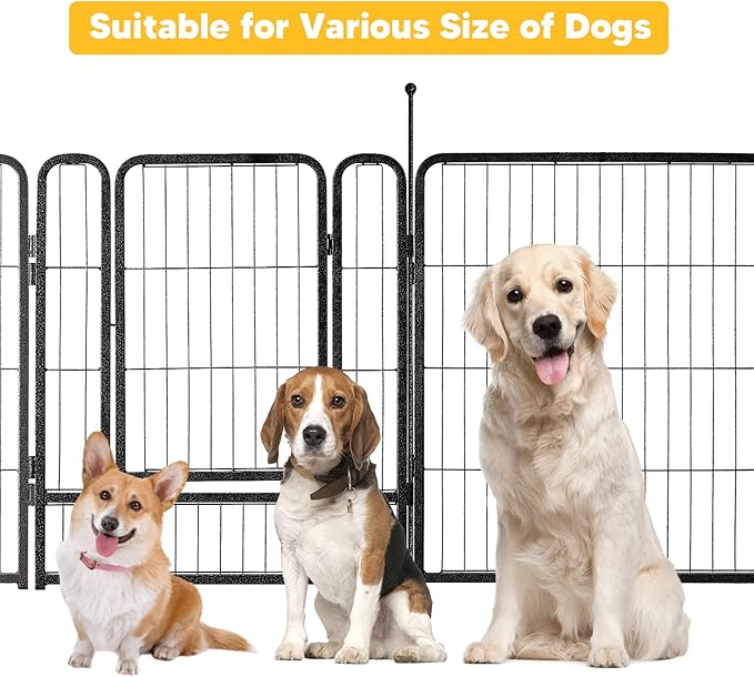 TMEE Dog Playpen, 40" Height 16 Panels Outdoor Dog Fence Pet Play Pen, Puppy Pens for Large/Medium/Small Dogs, Ideal for RV, Camping, Yard, Indoor