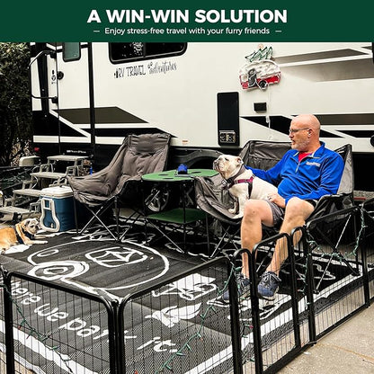 FXW Rollick Dog Playpen for Yard, RV Camping, 24 inch 48 Panels for Puppy and Small Dogs│Patented