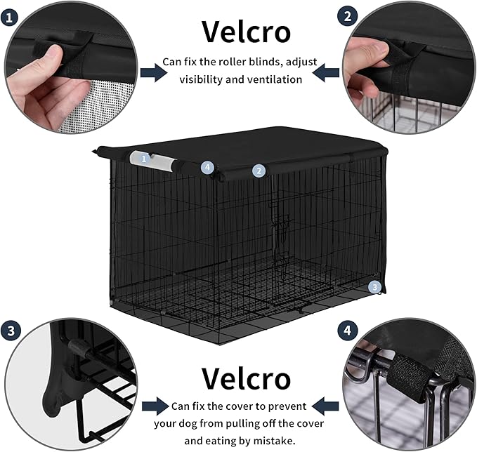 Easy-Going Dog Crate Cover 54 Inch Dog Kennel Cover for Dog, Cage Covers for Dog Crates Fit (54" L x37 W x 45" H) Black