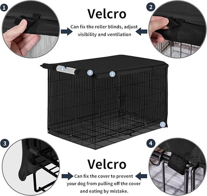 Easy-Going Dog Crate Cover 54 Inch Dog Kennel Cover for Dog, Cage Covers for Dog Crates Fit (54" L x37 W x 45" H) Black