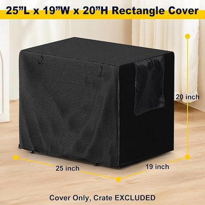 DEROFIT Dog Crate Cover for 25 Inches Wire Cage, 25L x 19W x 20H inch Heavy Duty Lattice Pet Kennel Covers for Small Metal Crate, Heavy Duty Oxford Fabric, Machine Wash