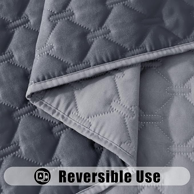 Smiry Waterproof Dog Bed Blanket, Soft Dog Bed Cover Pet Blanket, Reversible Couch Cover for Dogs Washable, Pet Couch Covers for Sofa Furniture Protector for Puppy Cat (30x70 Inch, Grey/Dark Grey)