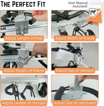 Dog Wheelchair for Back Legs – Small, Medium & Large – Lightweight Aluminum Alloy - Adjustable Wheelchair for Dogs with Disabled Hind Legs – Cat Wheelchair - Dog Carts with Wheels