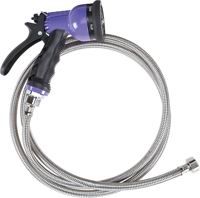 Master Equipment 6-in-1 Spray Hoses — Versatile, Brightly Colored Hoses for Use in Pet Grooming Shops - 60", Purple