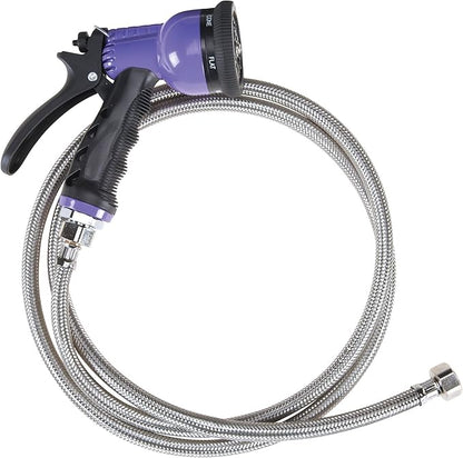 Master Equipment 6-in-1 Spray Hoses — Versatile, Brightly Colored Hoses for Use in Pet Grooming Shops - 60", Purple