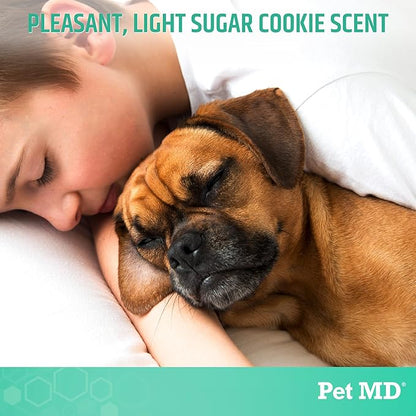 Pet MD Body Spray for Dogs & Cats - Deodorizing Dog Perfume Reduces Static & Eliminates Odor - Long-Lasting Pet Cologne Spray for Dogs - Sugar Cookie Scent - 8 oz