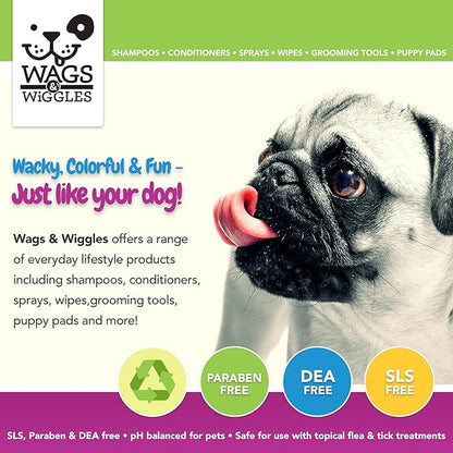 Wags & Wiggles Two-Sided Bristle and Squiggly Pin Brush for Small Dogs | Short Hair Dog Grooming Brush | Best 2-in-1 Grooming Supplies