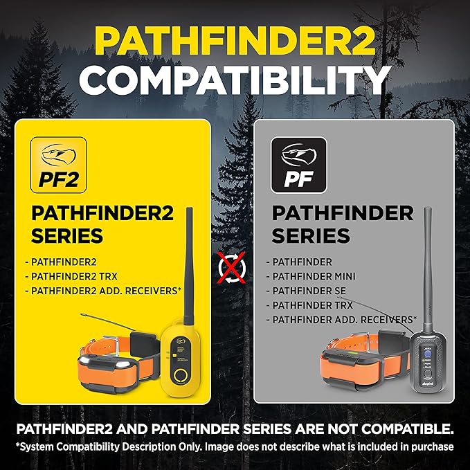 Dogtra Pathfinder 2 Additional Receiver Dog GPS Tracker e Collar Green LED Light No Monthly fees Free App Waterproof Smartwatch Control Satellite Real Time Tracking Long Range Smartphone Required
