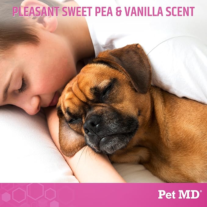 Pet MD Body Spray for Dogs & Cats, Deodorizing Dog Perfume Eliminates Odor, Long-Lasting Pet Cologne Spray for Dogs, Sweet Pea & Vanilla Scent