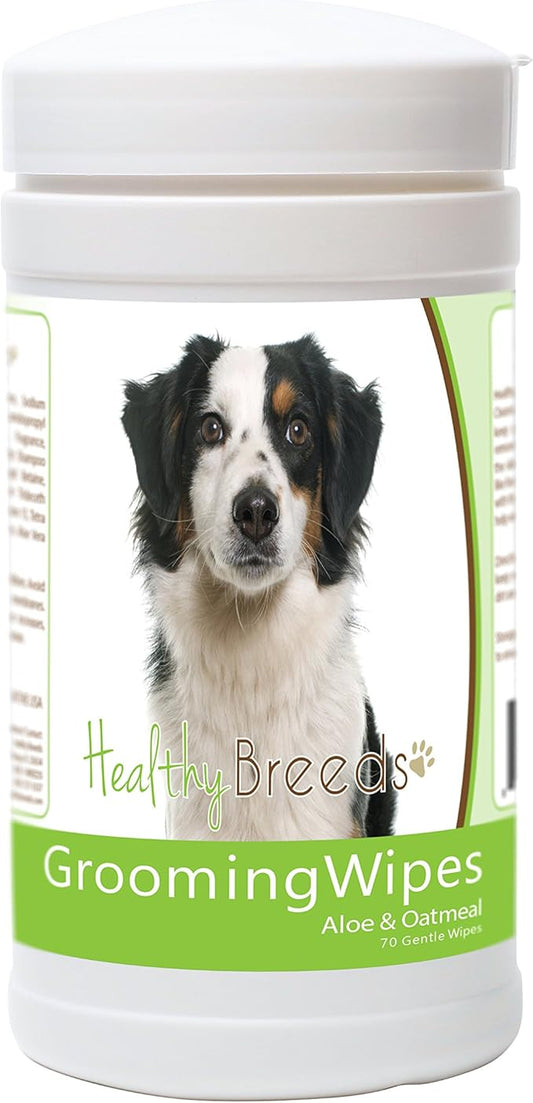 Healthy Breeds Miniature American Shepherd Grooming Wipes 70 Count