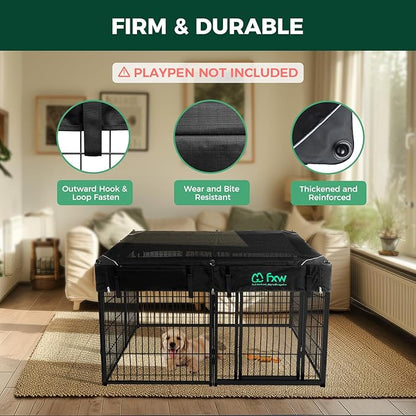 FXW Mesh Top Cover Specialized for FXW Dog Playpen (Not Suitable for Other Brands), Fits for FXW 32"/40"/45" H 8 Panels Homeplus/Rollick/Instant Dog Playpen│Patent Pending (Playpen not Included)