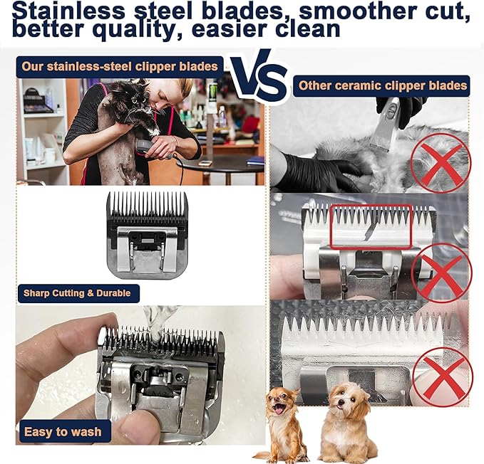 Detachable Steel Pet Dog Clipper Blades, Size-4F, Compatible with Andis Cut Length 3/8"