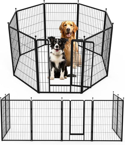 Dog Playpen 40 Inch 8 Panels, Ideal Dog Fence for Small/Medium/Large Dogs Indoor & Outdoor Bliss, Perfect Dog Pen for Camping, Yard, RV, Garden Fence, Black