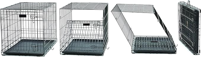 MidWest Homes for Pets Ultima Pro Series 30' Dog Crate | Extra-Strong Double Door Folding Metal Dog Crate w/Divider Panel, Floor Protecting 'Roller Feet' & Leak-Proof Plastic Pan