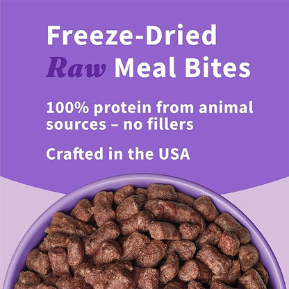 Halo Meal Bites Freeze Dried Raw Dog Food, Turkey Recipe, Real Meat Dog Food Bag, Adult Recipe, 14-OZ Bag