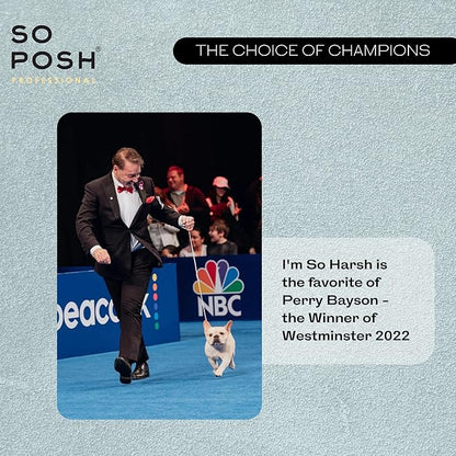 So Posh I'm So Harsh Dog Shampoo - with Sea Salt, Perfect for French Bulldogs, Terriers & Schnauzers, Texturizing, Deep-Cleansing, Sulfate & Paraben Free, 1:10 Concentrate. 33.8 Oz