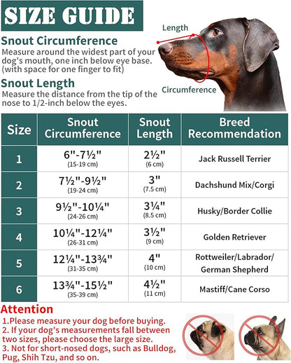 BARKLESS Dog Muzzle, Silicone Basket Muzzle for Small Medium Large Dogs, Soft Cage Muzzle Prevent Biting Chewing, Allow Drinking Panting, Suitable for German Shepherd
