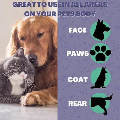 FurryFriends Pet Wipes | Lavender Chamomile Scented | Hypo-allergenic | Alcohol Free| Deodorizing | Removes Loose Hair & Dirt | Incredibly Clean | 4 Pack