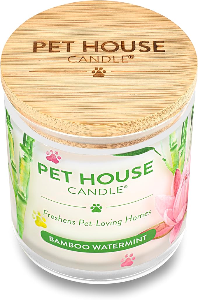One Fur All - Pet Odor Eliminator Natural Soy Wax, Bamboo Watermint, 9 Oz Jar